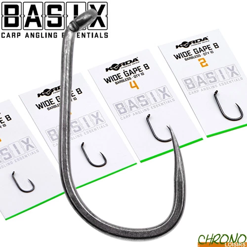 Hameçon Korda Basix Wide Gape Sans Ardillon (par 10) 3 Hameçon Korda Basix Wide Gape Sans Ardillon (par 10)