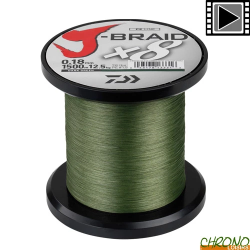 Tresse Daiwa Jbraid 8 Brins 0.24mm 1500m 3 Tresse Daiwa Jbraid 8 Brins 0.24mm 1500m