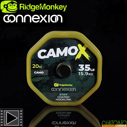 Tresse RidgeMonkey Connexion CamoX Stiff Coated 20m 3 Tresse RidgeMonkey Connexion CamoX Stiff Coated 20m