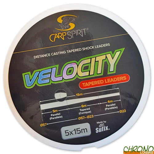Shock Leader Carp Spirit Velocity Tapered 5x15m 3 Shock Leader Carp Spirit Velocity Tapered 5x15m
