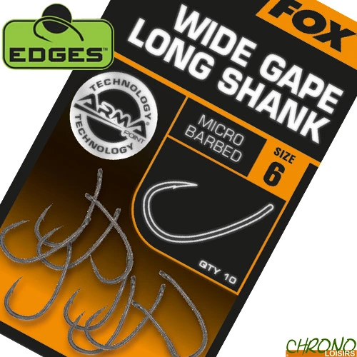 Hameçon Fox Edges Armapoint Wide Gape Long Shank (par 10) 3 Hameçon Fox Edges Armapoint Wide Gape Long Shank (par 10)