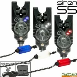 Nash Tackle Coffret Nash 3 Détecteurs Siren S5 Digital Tricolore + 3 Hanger Nash